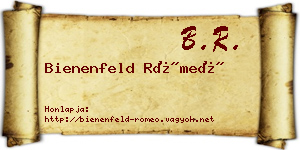 Bienenfeld Rómeó névjegykártya